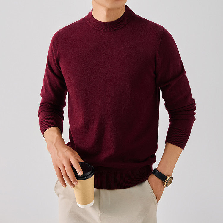 Mens Multi-Color Thickened Knit Sweater