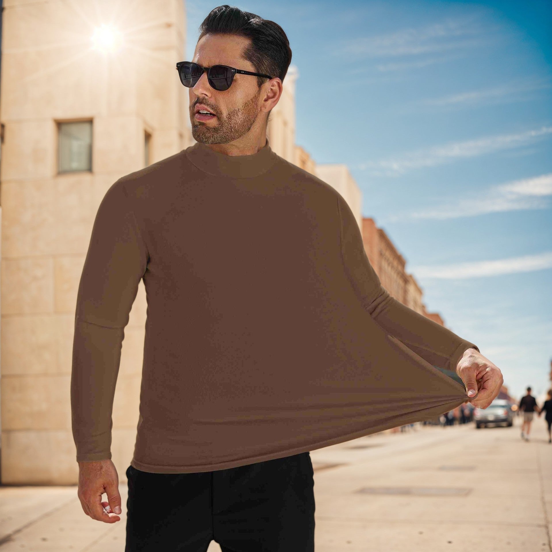 Mens Long Sleeve T-shirt Top