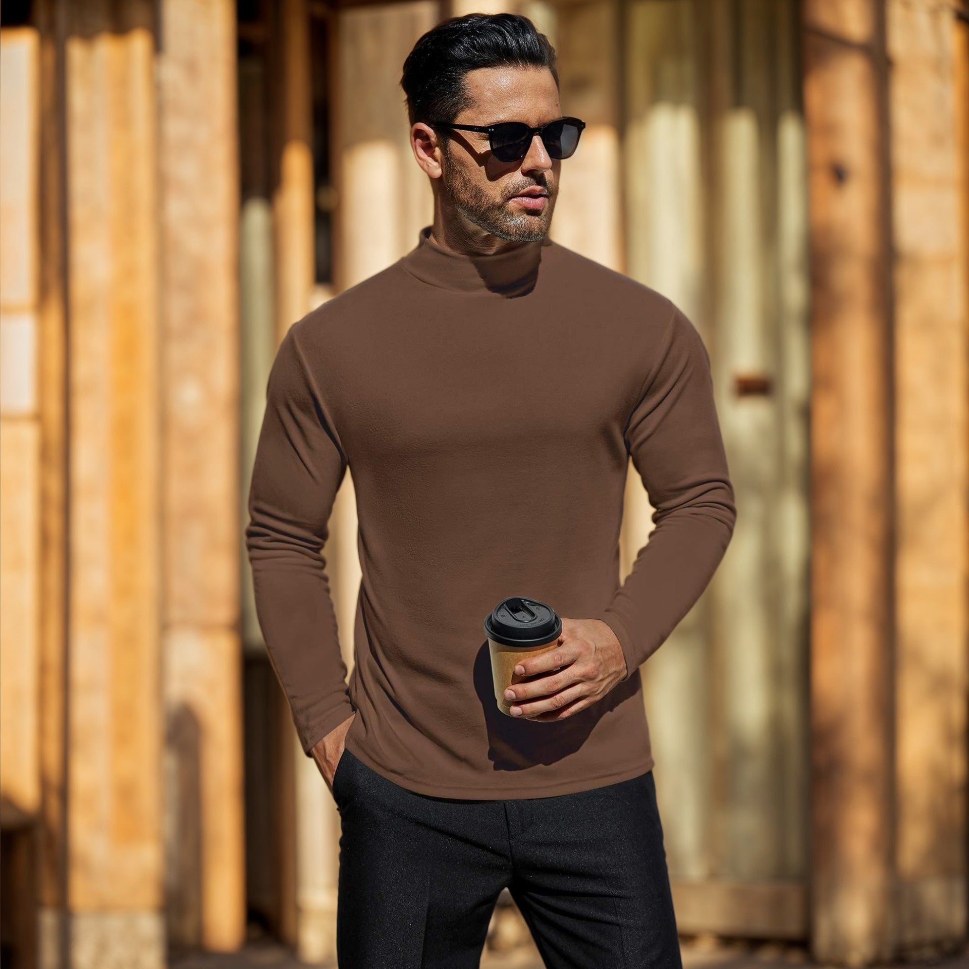 Mens Long Sleeve T-shirt Top