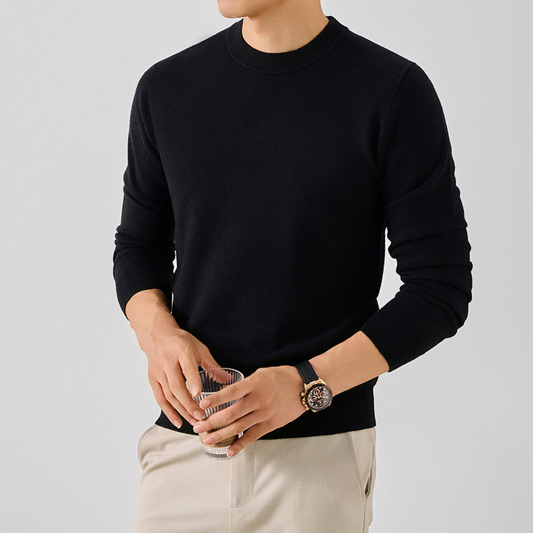Mens Multi-Color Thickened Knit Sweater